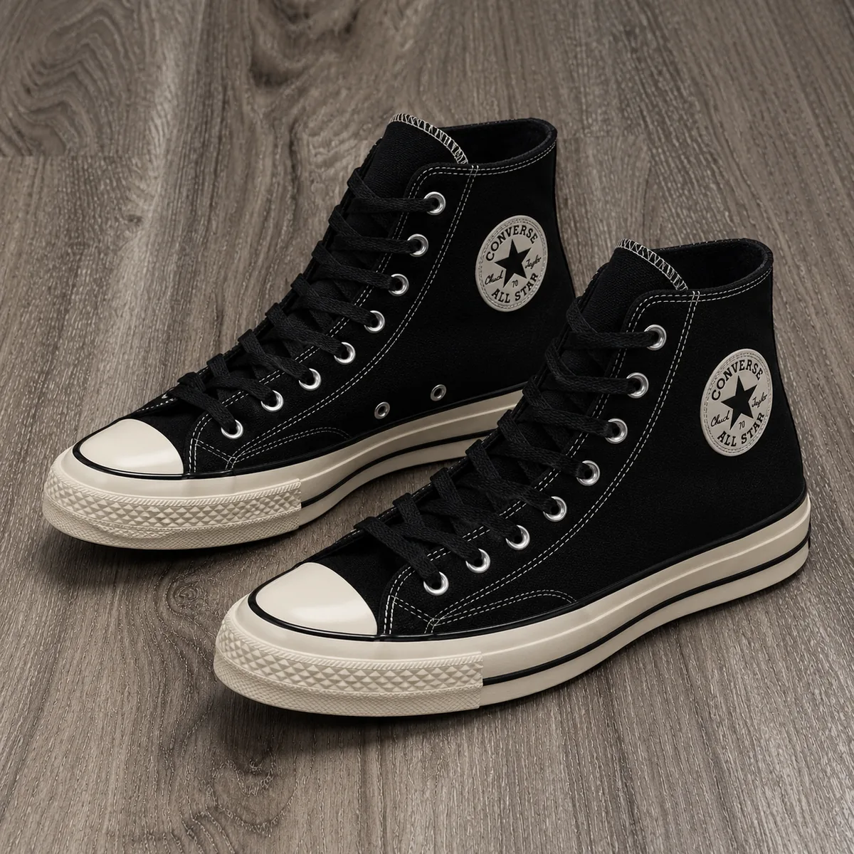 Converse Classic High in black, shown as a pair